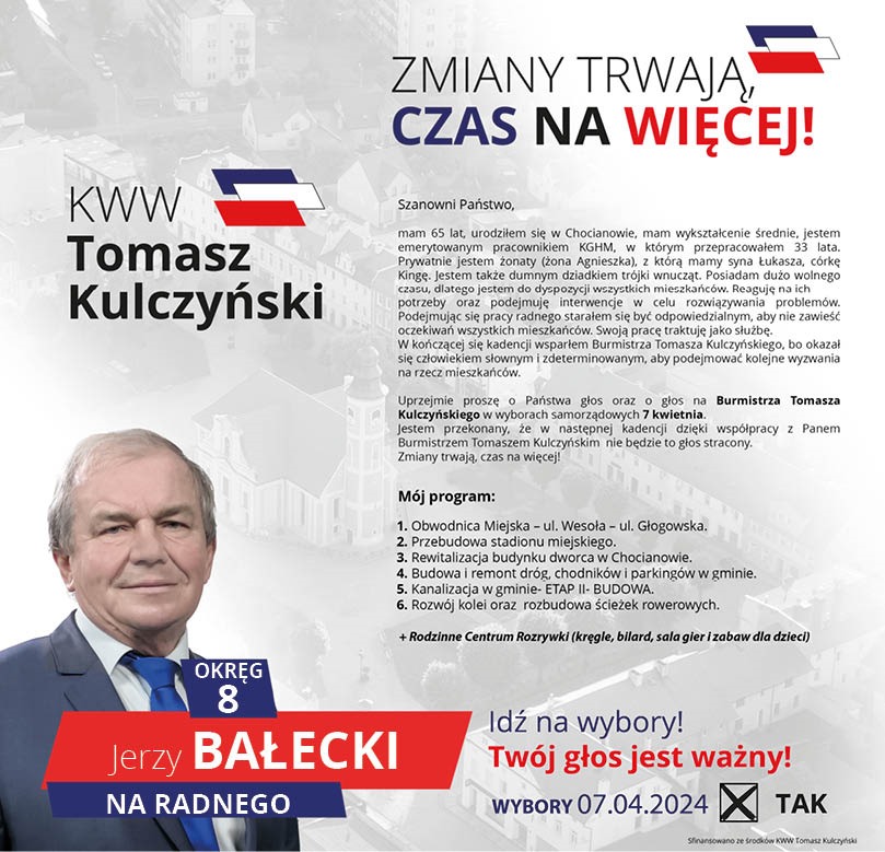 Sylwetki kandydatów do Rady Miejskiej, odc. 8: Jerzy Bałecki 